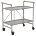 INTELLIFIT Outdoor Or Indoor Folding Serving Cart With Two Slatted Shelves