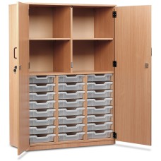 24 Slot Tray & Shelf Storage Cupboard