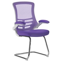 Luna Catilever Medium Mesh Back with Folding Arms (White Frame)