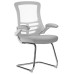 Luna Catilever Medium Mesh Back with Folding Arms (White Frame)