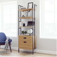 Hythe Wall Mounted 4 Shelf Bookcase with Drawers